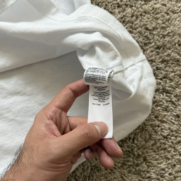 J. Crew Men's White Relaxed Premium-Weight Cotton Short Sleeve T-Shirt Size M - Picture 6 of 8